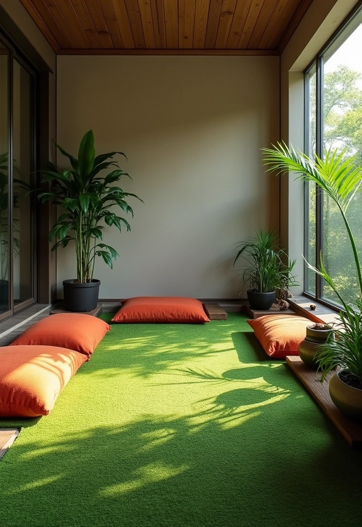 25 DIY Small Backyard Turf Ideas That Will Make You a Landscaping Pro (Don't Miss #12!) - 13. Turf Meditation Space