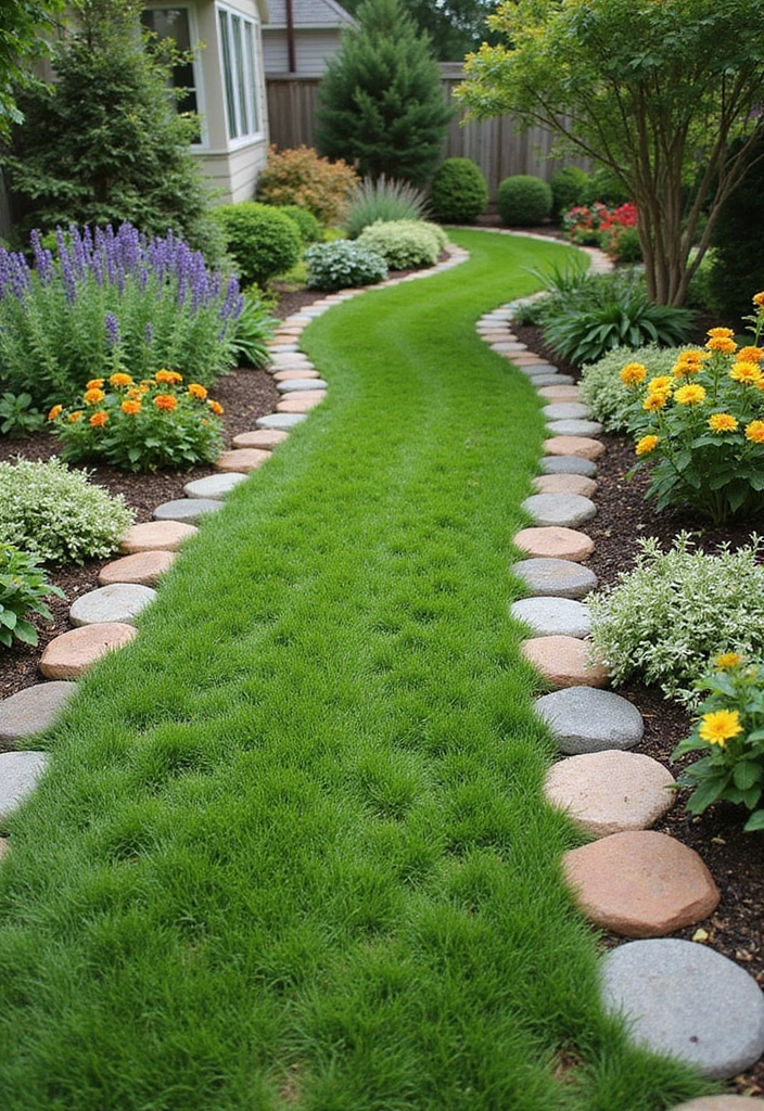 25 DIY Small Backyard Turf Ideas That Will Make You a Landscaping Pro (Don't Miss #12!) - 21. Turf for Small Garden Paths