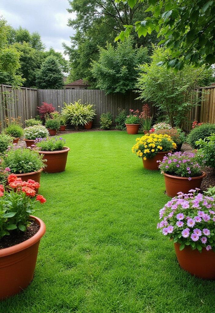 25 DIY Small Backyard Turf Ideas That Will Make You a Landscaping Pro (Don't Miss #12!) - 25. Turf as Ground Cover for Planters