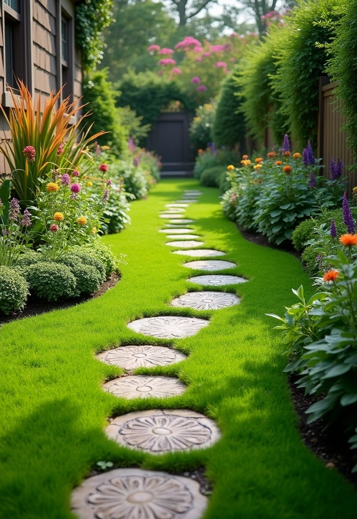 25 DIY Small Backyard Turf Ideas That Will Make You a Landscaping Pro (Don't Miss #12!) - 4. Turf Pathways to Connect Spaces