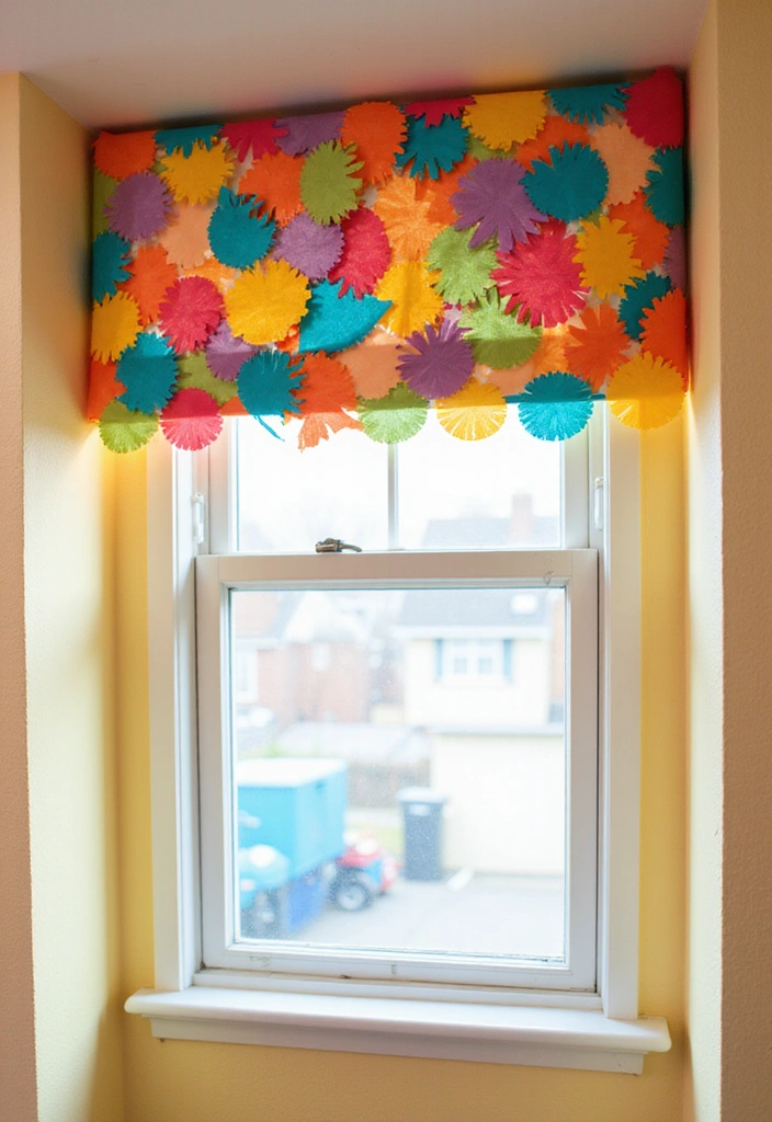25 DIY Window Valance Ideas That Are Easier Than You Think (Watch Out for #12!) - 10. Colorful Paper Valance