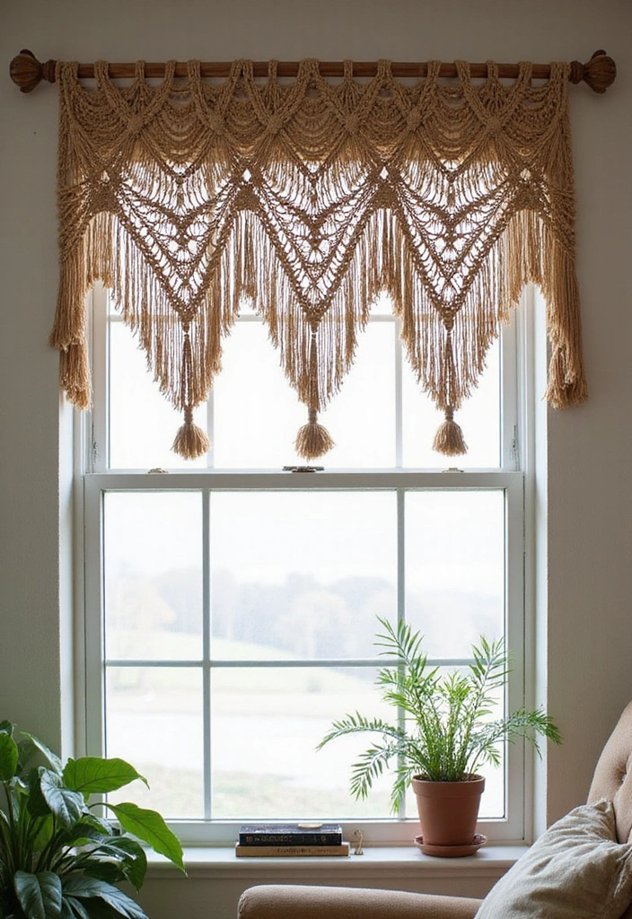 25 DIY Window Valance Ideas That Are Easier Than You Think (Watch Out for #12!) - 13. Macrame Valance