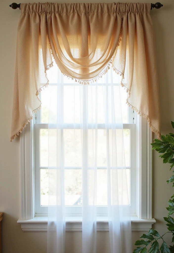 25 DIY Window Valance Ideas That Are Easier Than You Think (Watch Out for #12!) - 14. Sheer Layered Valance
