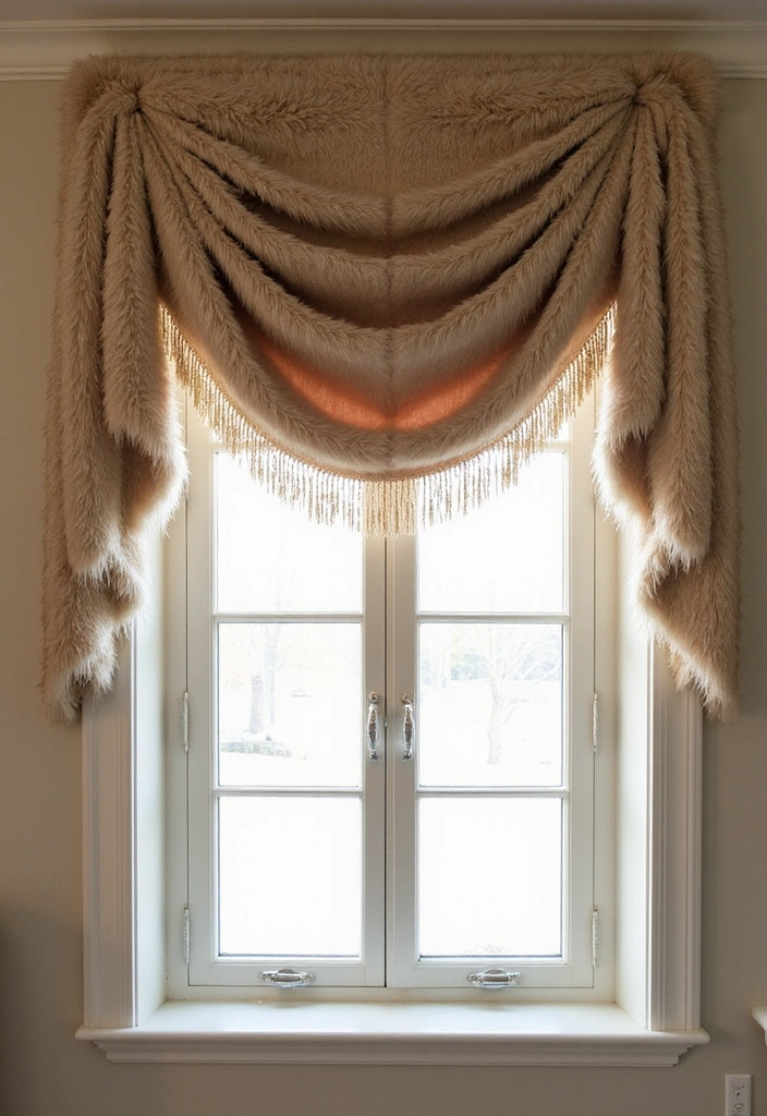 25 DIY Window Valance Ideas That Are Easier Than You Think (Watch Out for #12!) - 17. Faux Fur Valance