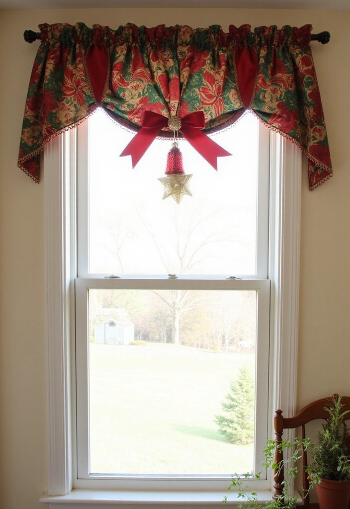 25 DIY Window Valance Ideas That Are Easier Than You Think (Watch Out for #12!) - 22. Themed Valance for Holidays