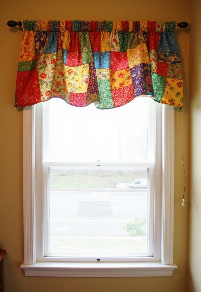 25 DIY Window Valance Ideas That Are Easier Than You Think (Watch Out for #12!) - 25. Patchwork Valance