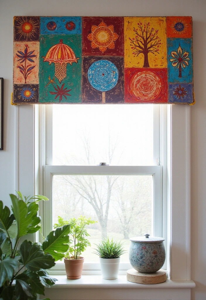 25 DIY Window Valance Ideas That Are Easier Than You Think (Watch Out for #12!) - 7. Painted Canvas Valance