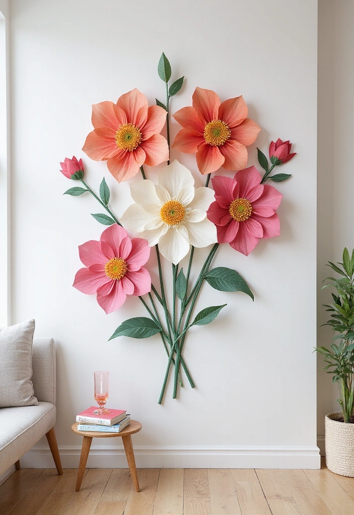 25 Festive Seasonal Wall Hanging Ideas to Celebrate Every Holiday (You Won't Believe #19!) - 13. Mother's Day Flower Bouquet Wall Art