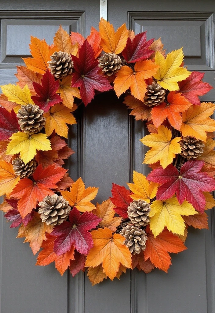 25 Festive Seasonal Wall Hanging Ideas to Celebrate Every Holiday (You Won't Believe #19!) - 2. Autumn Leaf Wreath