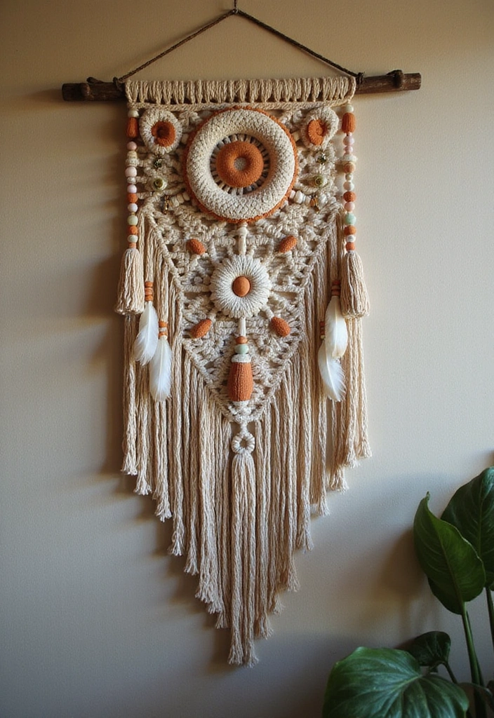 25 Festive Seasonal Wall Hanging Ideas to Celebrate Every Holiday (You Won't Believe #19!) - 21. Retro '70s Wall Hanging