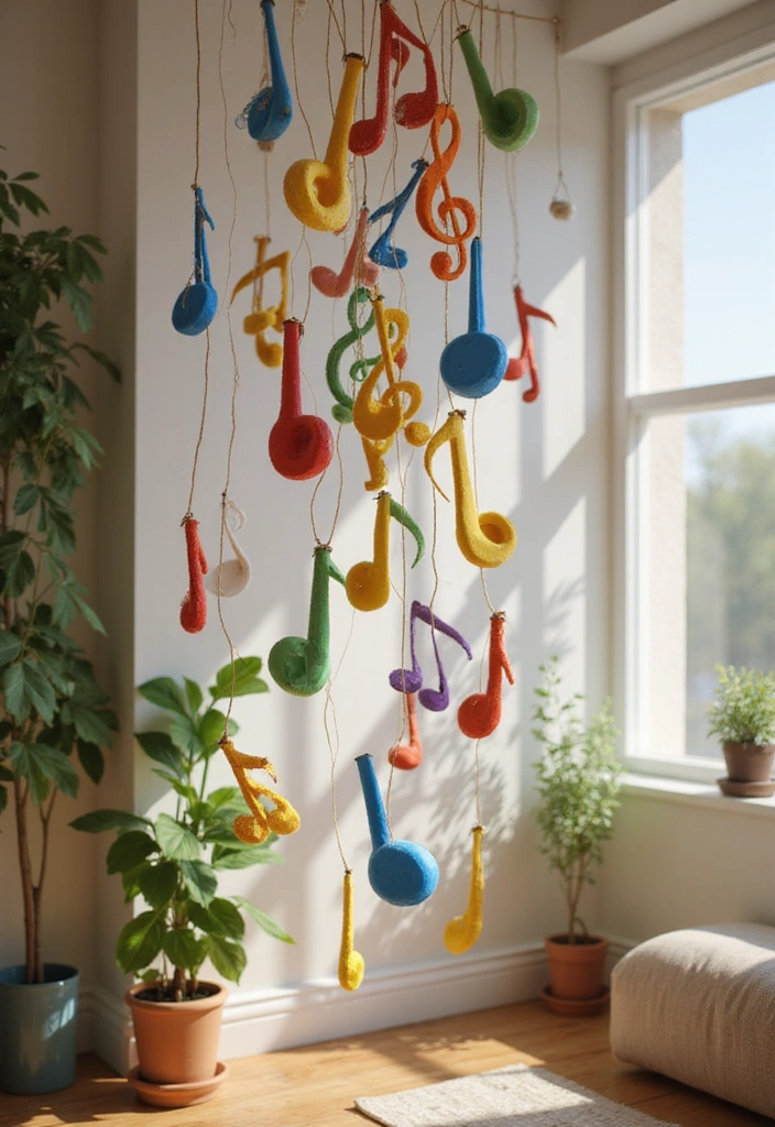 25 Festive Seasonal Wall Hanging Ideas to Celebrate Every Holiday (You Won't Believe #19!) - 24. Musical Notes Wall Art for Music Lovers