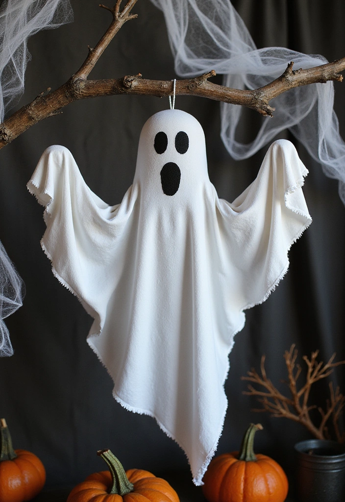 25 Festive Seasonal Wall Hanging Ideas to Celebrate Every Holiday (You Won't Believe #19!) - 7. Halloween Ghost Wall Hanging