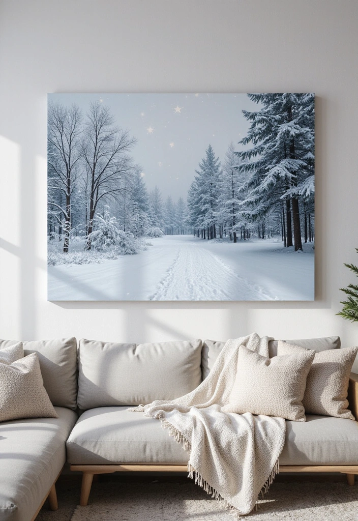 25 Festive Seasonal Wall Hanging Ideas to Celebrate Every Holiday (You Won't Believe #19!) - 8. Winter Wonderland Canvas Art