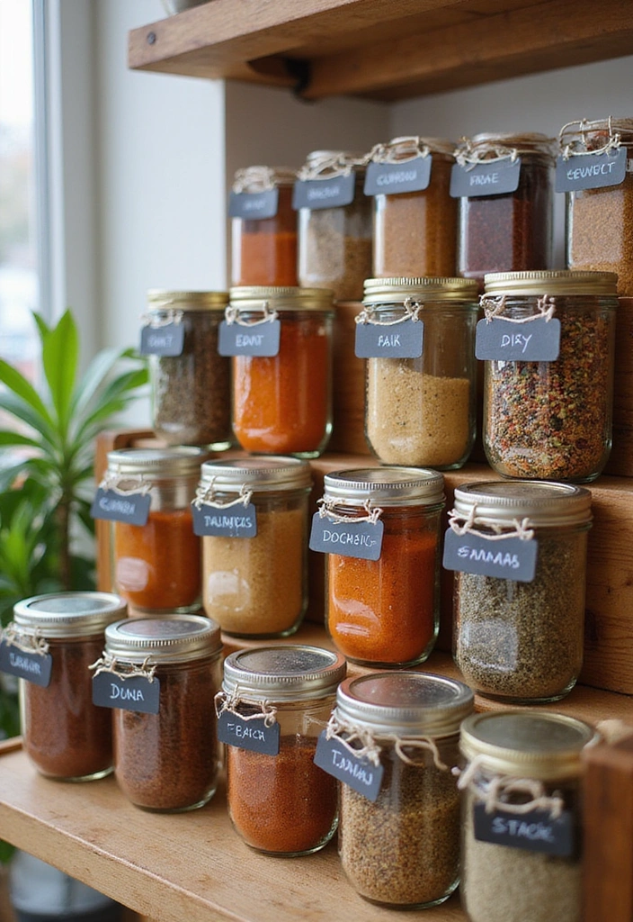 25 Genius Mason Jar Storage Ideas That Will Declutter Your Life (You Won't Believe #4!) - 1. Spice Jar Heaven