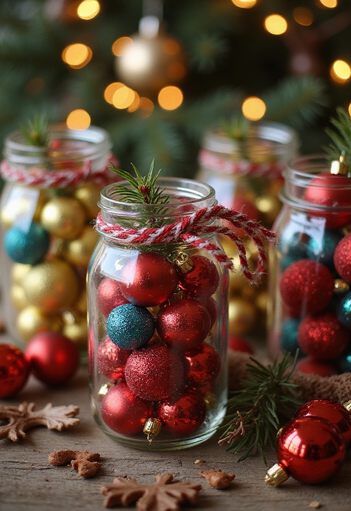 25 Genius Mason Jar Storage Ideas That Will Declutter Your Life (You Won't Believe #4!) - 16. Holiday Ornaments Storage
