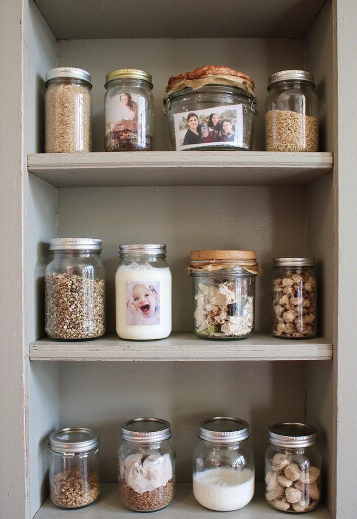 25 Genius Mason Jar Storage Ideas That Will Declutter Your Life (You Won't Believe #4!) - 18. Photo Display