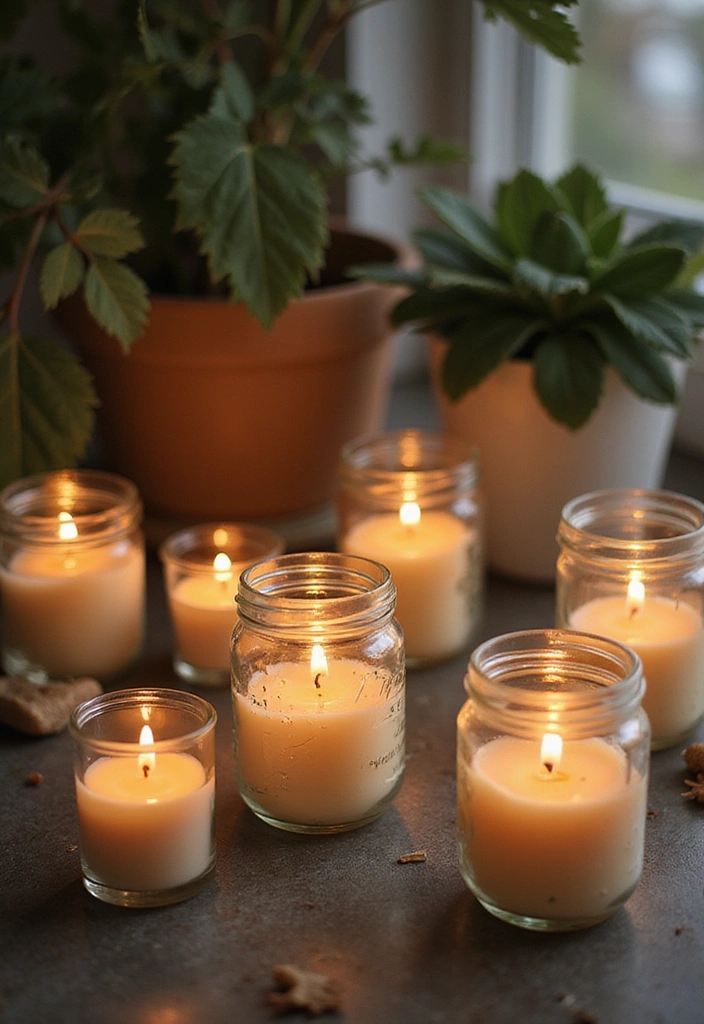 30 Easy DIY Mason Jar Crafts That Even Kids Can Do - 18. DIY Mason Jar Scented Candles