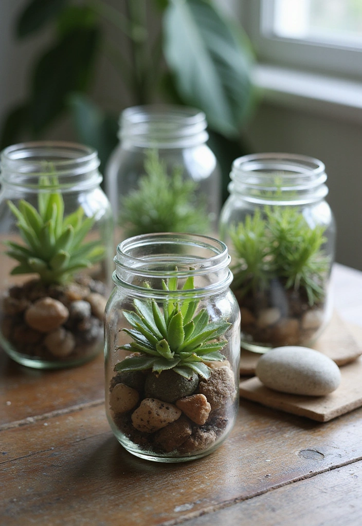 30 Easy DIY Mason Jar Crafts That Even Kids Can Do - 2. Mason Jar Terrariums
