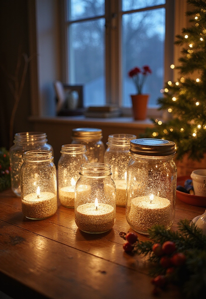 30 Easy DIY Mason Jar Crafts That Even Kids Can Do - 3. Glittery Snow Globes