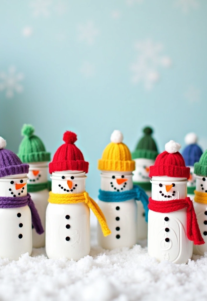 30 Easy DIY Mason Jar Crafts That Even Kids Can Do - 5. DIY Mason Jar Snowman
