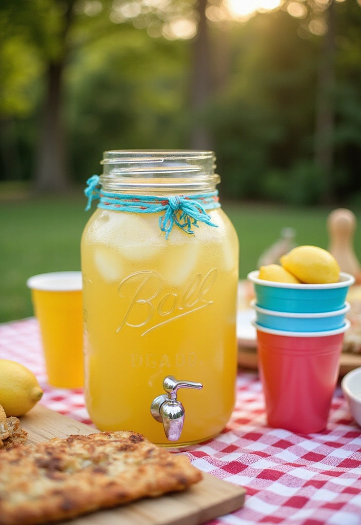 30 Easy DIY Mason Jar Crafts That Even Kids Can Do - 9. Mason Jar Drink Dispenser