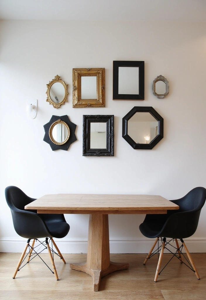 9 Minimalist Dining Room Mirror Ideas That Radiate Simplicity (Check Out #2!) - 2. Geometric Wonders