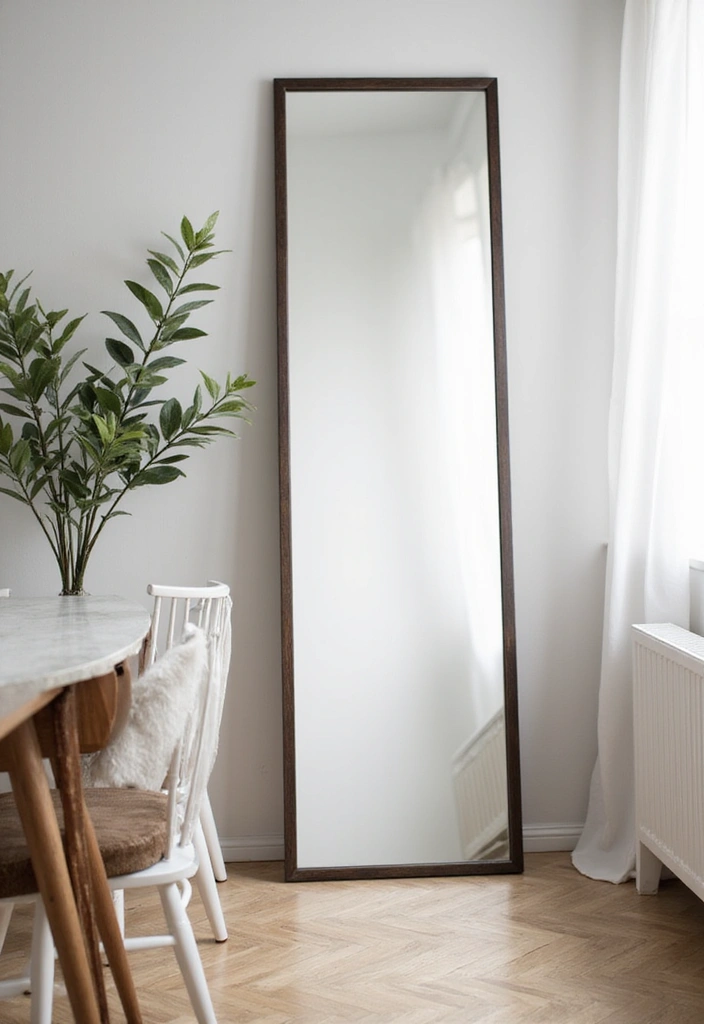 9 Minimalist Dining Room Mirror Ideas That Radiate Simplicity (Check Out #2!) - 4. Leaning Mirrors