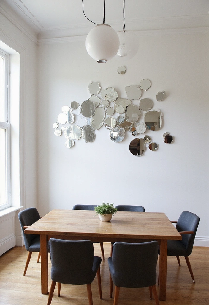 9 Minimalist Dining Room Mirror Ideas That Radiate Simplicity (Check Out #2!) - 9. Artistic Wall Installations