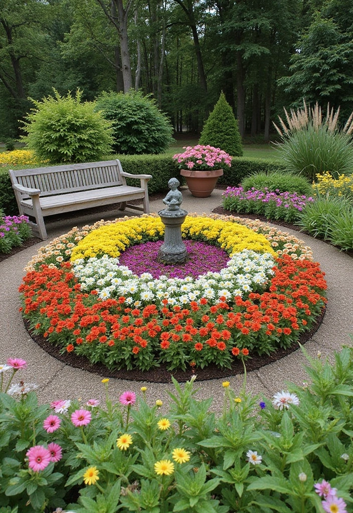 10 Adorable Small Round Garden Ideas That Prove Size Doesn’t Matter! - 1. Whimsical Flower Wheel