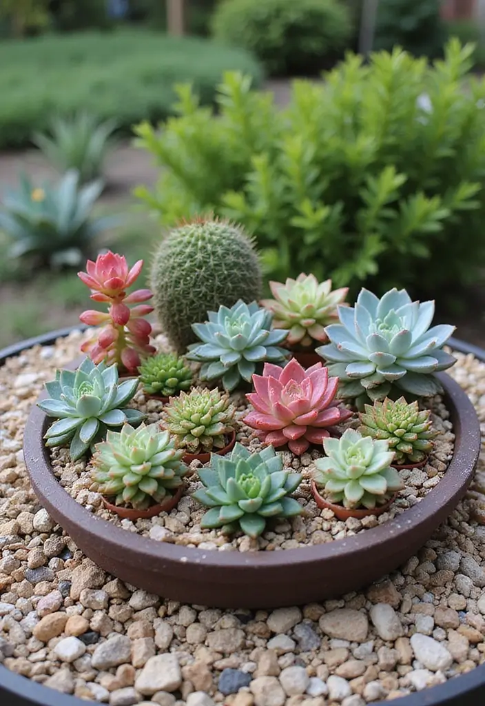 10 Adorable Small Round Garden Ideas That Prove Size Doesn’t Matter! - 7. Succulent Showcase