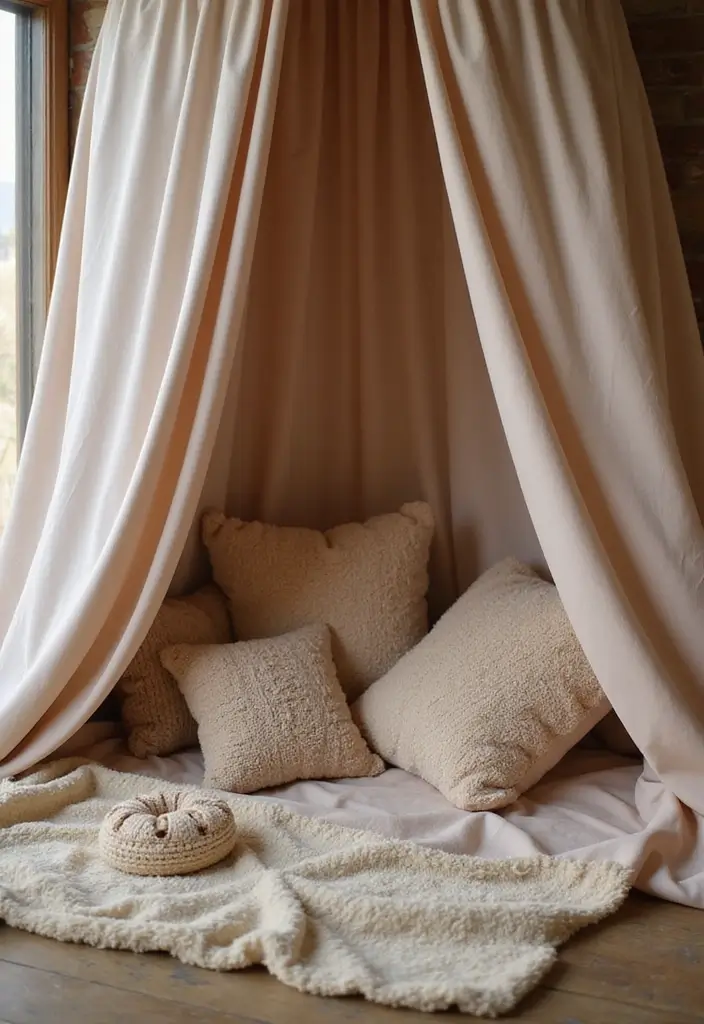 10 Creative DIY Meditation Room Ideas That Will Make You Say 'I Can Do That!' (Check Out #3!) - 7. Meditation Nook with a Canopy