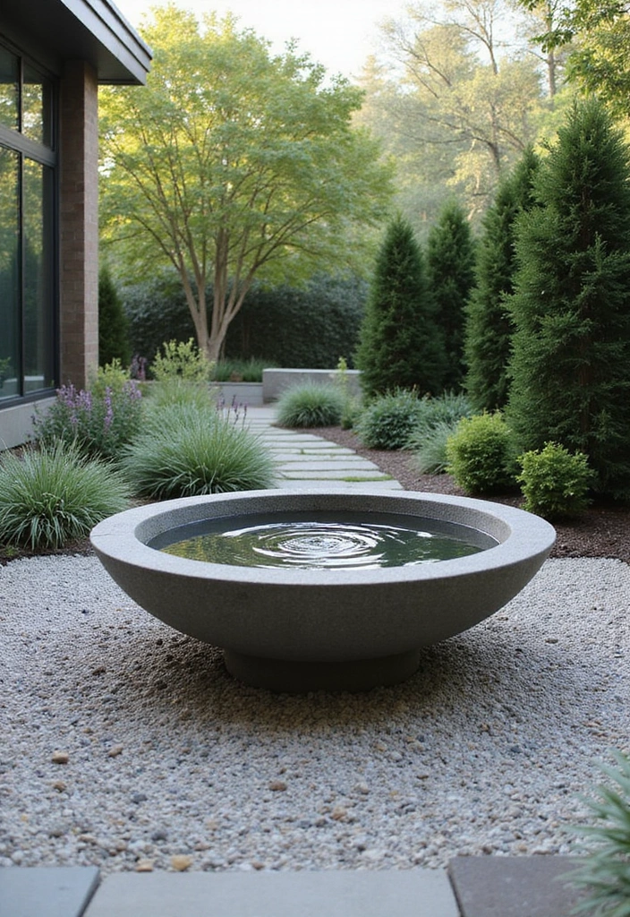 11 Gorgeous Gabion Water Feature Ideas That Will Bring Serenity to Your Garden! - 10. Minimalist Gabion Water Bowl
