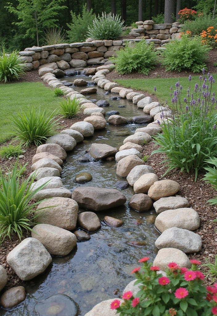 11 Gorgeous Gabion Water Feature Ideas That Will Bring Serenity to Your Garden! - 4. Gabion Stream