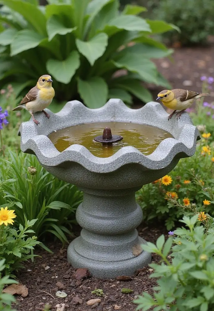 11 Gorgeous Gabion Water Feature Ideas That Will Bring Serenity to Your Garden! - 9. Gabion Birdbath Feature
