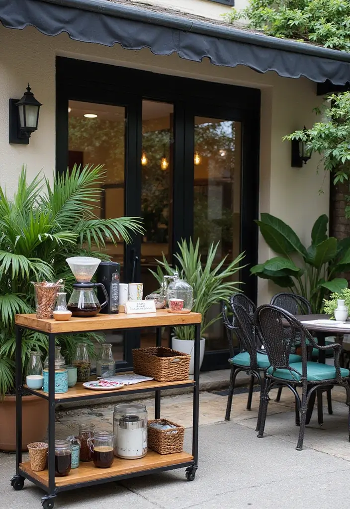 11 Outdoor Coffee Bar Ideas to Enjoy Your Brew in the Fresh Air! - 3. Stylish Patio Bar