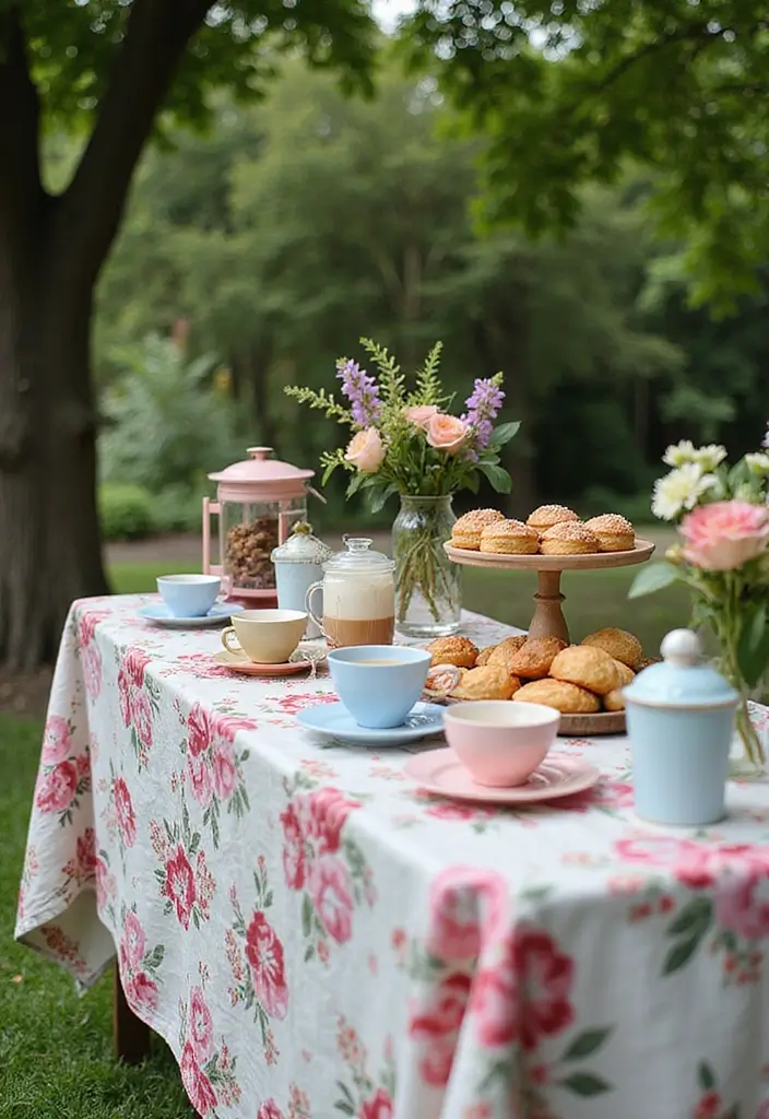 11 Outdoor Coffee Bar Ideas to Enjoy Your Brew in the Fresh Air! - 5. Garden Party Vibe
