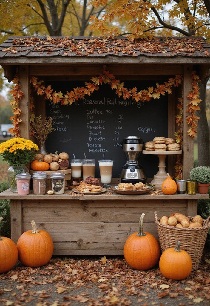 11 Outdoor Coffee Bar Ideas to Enjoy Your Brew in the Fresh Air! - 9. Themed Seasonal Coffee Bar
