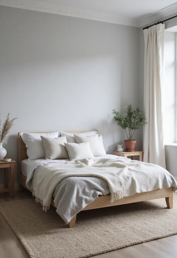 12 Cozy Grey Bedroom Designs That Will Wrap You in Comfort (You’ll Love #9!) - 9. Scandinavian Simplicity