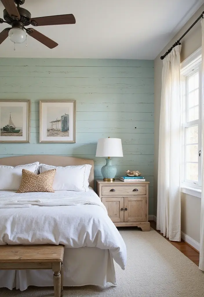 13 Cozy Wood Wall Paneling Ideas for a Dreamy Bedroom Retreat! - 7. Coastal Vibes