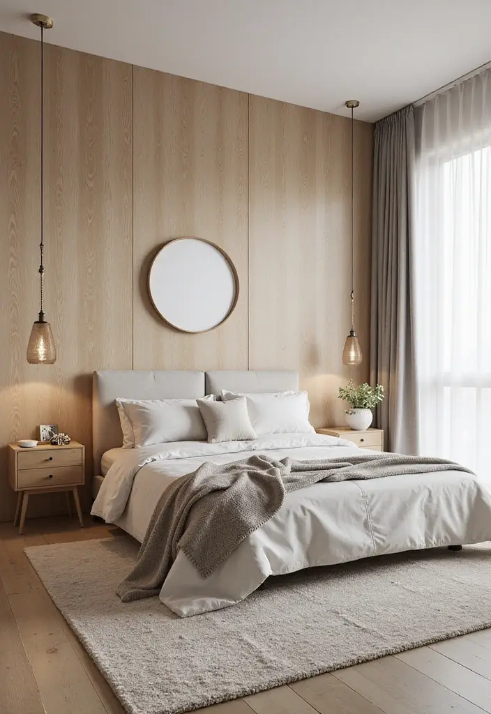 13 Cozy Wood Wall Paneling Ideas for a Dreamy Bedroom Retreat! - 8. Modern Scandinavian Style