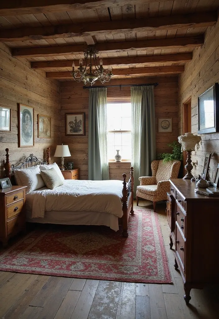 13 Cozy Wood Wall Paneling Ideas for a Dreamy Bedroom Retreat! - 9. Vintage Charm