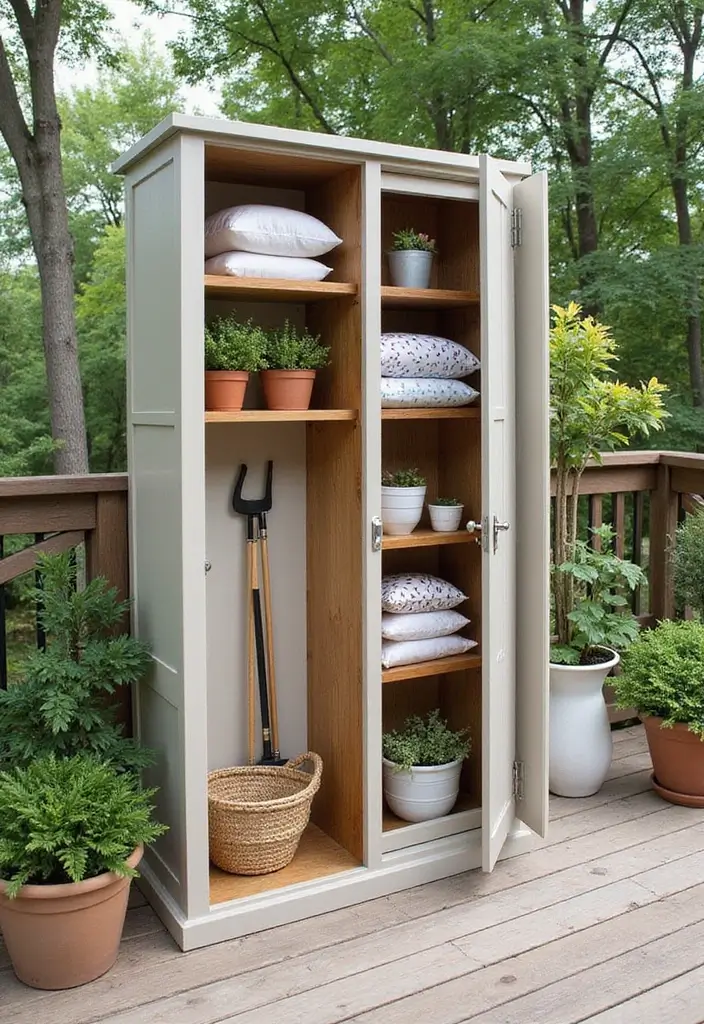 13 Deck Storage Hacks for a Stunning Outdoor Look (Wait Until You See #5!) - 6. Outdoor Cabinets