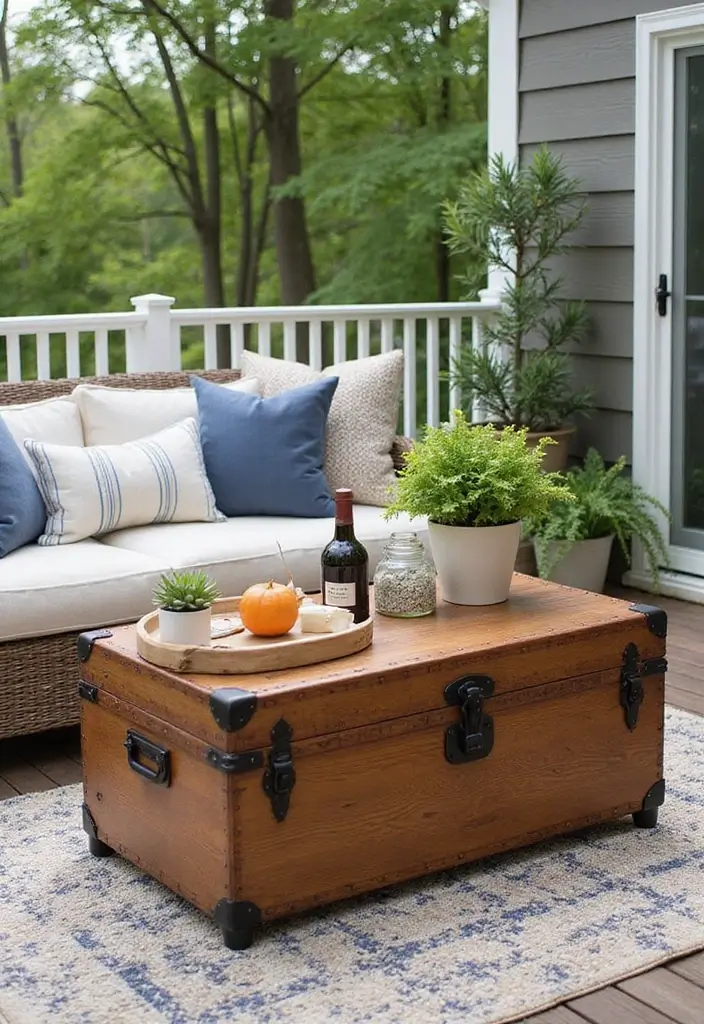 13 Deck Storage Hacks for a Stunning Outdoor Look (Wait Until You See #5!) - 9. Tidy Up with Trunks