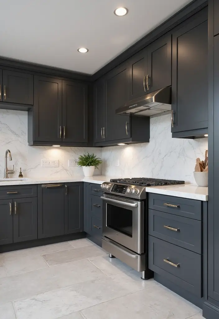 13 Elegant Kitchen Cabinet Colors That Exude Luxury (You’ll Want Them All!) - 2. Sleek Charcoal Grey