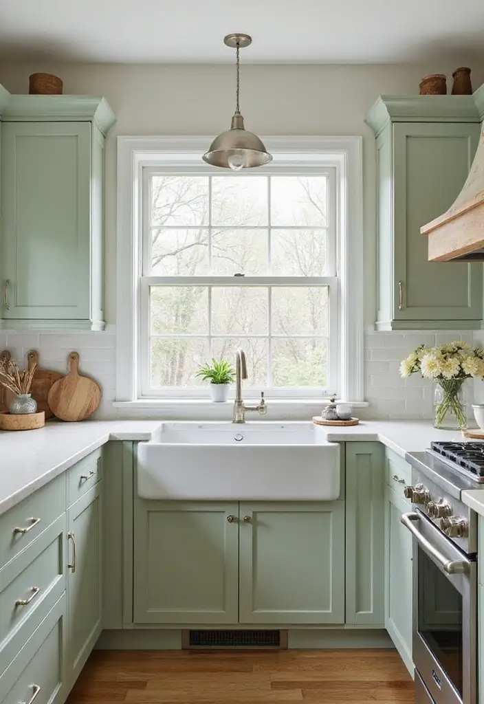 13 Elegant Kitchen Cabinet Colors That Exude Luxury (You’ll Want Them All!) - 3. Soft Sage Green