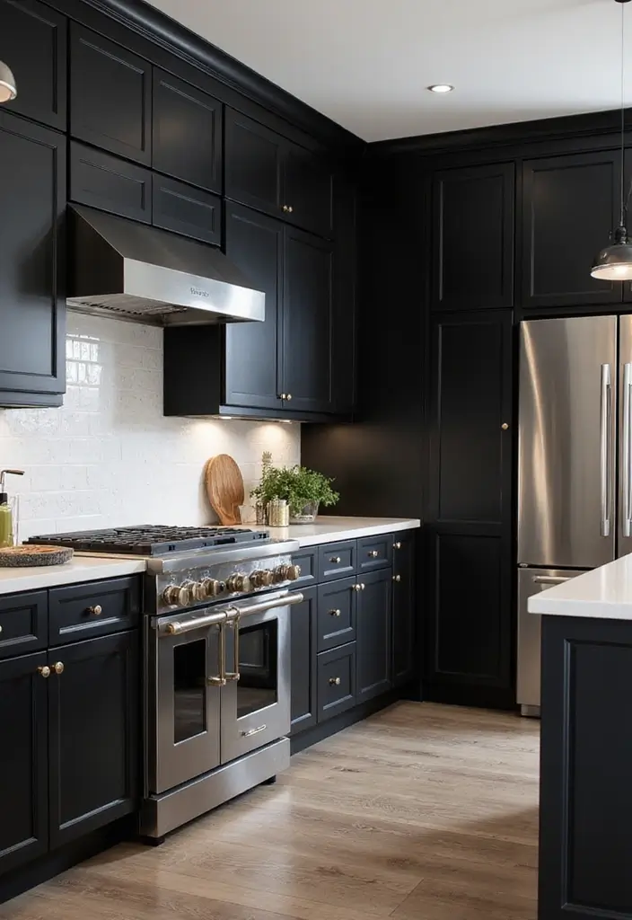13 Elegant Kitchen Cabinet Colors That Exude Luxury (You’ll Want Them All!) - 8. Classic Black