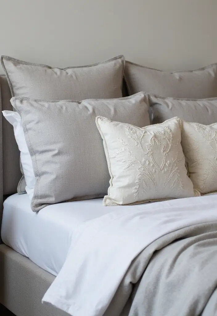 13 Luxurious Grey Bedroom Textiles That'll Make You Feel Like Royalty! - 3. Linen Euro Shams