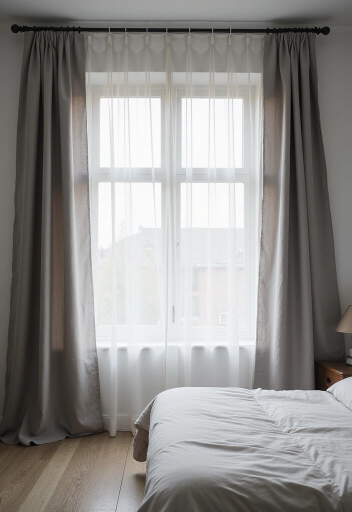 13 Luxurious Grey Bedroom Textiles That'll Make You Feel Like Royalty! - 4. Sheer Grey Curtains