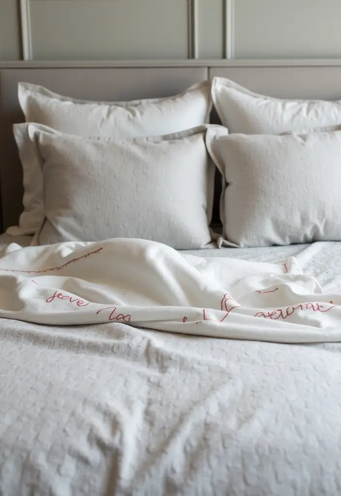 13 Luxurious Grey Bedroom Textiles That'll Make You Feel Like Royalty! - 9. Embroidered Pillow Covers