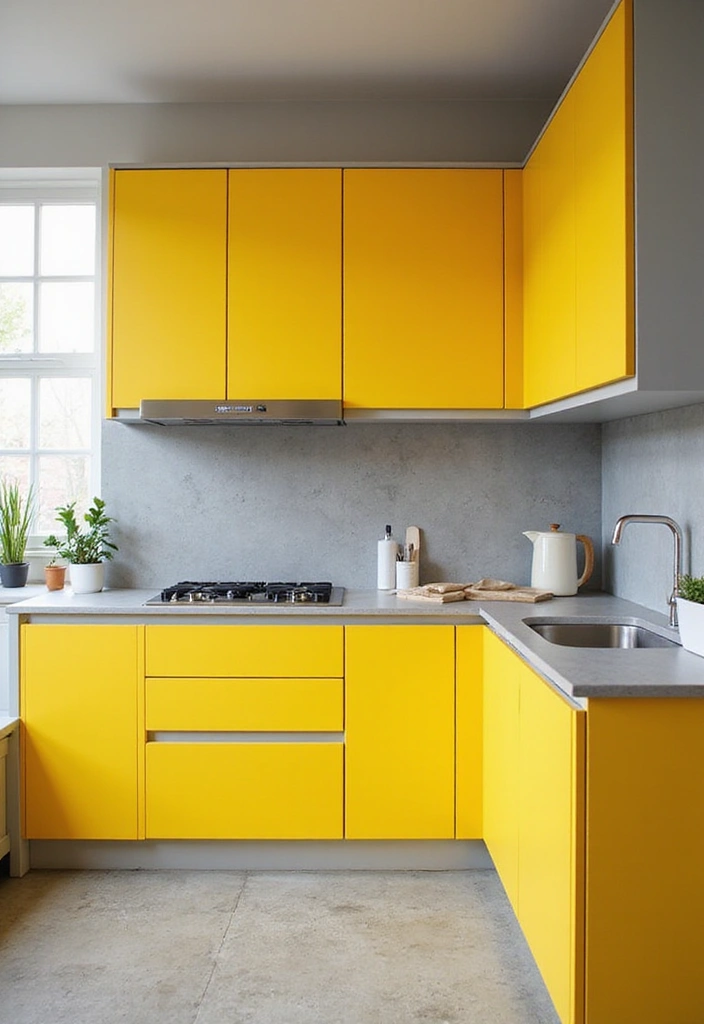 13 Modern Kitchen Cabinet Colors That Are Taking Over (Get Ready to Be Inspired!) - 10. Bright Yellow: Cheerful and Fun